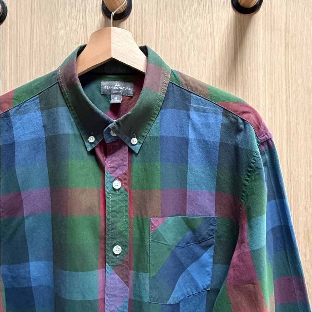 L.L. Bean Men's Colorful Plaid Button Down Shirt